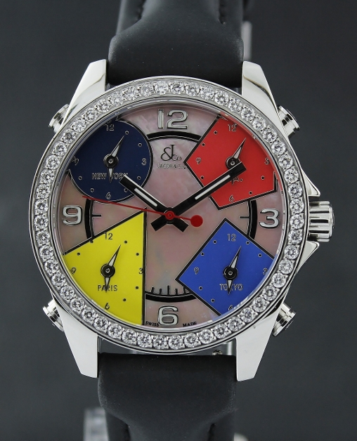 (image for) Jacob & Co Swiss Made Quartz Unisex Five Time Zone Diamond Watch